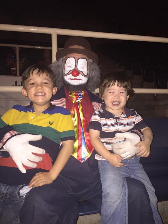 Bobby Holland Klowning around with Noble Bennett's boys